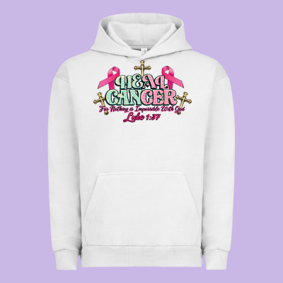 Heal Cancer Luke 1:37 Cross Cancer Awareness Urban Hoodie Designed By Howdyjamesfarm