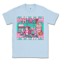 Dusty Blue merry Christmas pink coffee Classic Tee - Jasminsmagicworld