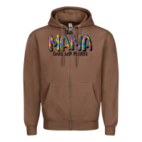 Chestnut this mama loves her puzzle Zipper Hoodie - MaliasSmallBusiness