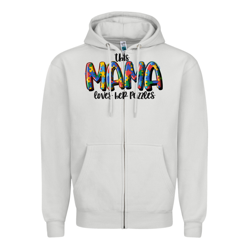 This Mama Loves Her Puzzle Zipper Hoodie by MaliasSmallBusiness | Teevron