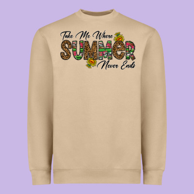 Take Me Where Summer Never Ends Heavyweight Sweatshirt Designed By Cowhidedigitalart