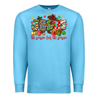Ocean Blue jesus the reason for the season Premium Sweatshirt - MaliasSmallBusiness