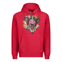 Cardinal baby pig floral wreath Premium Hoodie - BarkalooDesign