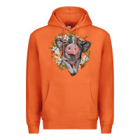 Carrot baby pig floral wreath Premium Hoodie - BarkalooDesign