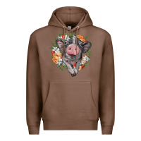 Chestnut baby pig floral wreath Premium Hoodie - BarkalooDesign
