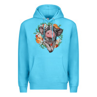 Baby Pig Floral Wreath Premium Hoodie | Teevron