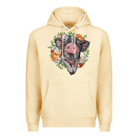 Pina Colada baby pig floral wreath Premium Hoodie - BarkalooDesign