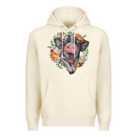 Tofu baby pig floral wreath Premium Hoodie - BarkalooDesign