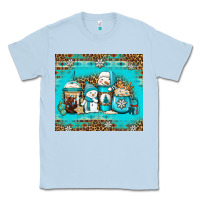 Dusty Blue winter snowman coffee Classic Tee - Jasminsmagicworld