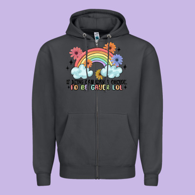 Gay Pride Zipper Hoodie Designed By Maliassmallbusiness