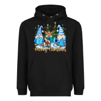 Black merry christmas gnome Heavyweight Hoodie - MaliasSmallBusiness