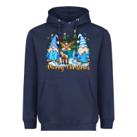 Navy merry christmas gnome Heavyweight Hoodie - MaliasSmallBusiness