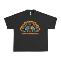 Pigment Black happy thanksgiving rainbow Urban Heavy Tee - BarkalooDesign