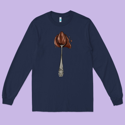 Spoon With Chocolate Long Sleeve Tee Designed By Adodesignshop