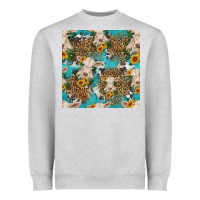 Heather Grey charolais cow and sunflowers seamless pattern Heavyweight Sweatshirt - HRA Design Shop