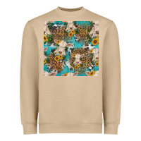 Mushroom charolais cow and sunflowers seamless pattern Heavyweight Sweatshirt - HRA Design Shop