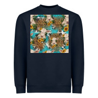 Navy charolais cow and sunflowers seamless pattern Heavyweight Sweatshirt - HRA Design Shop