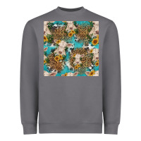 Storm charolais cow and sunflowers seamless pattern Heavyweight Sweatshirt - HRA Design Shop