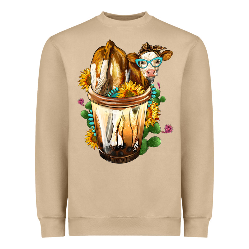 Simmental Cow Bobba Cup Heavyweight Sweatshirt by FaDigitalArtStudio | Teevron
