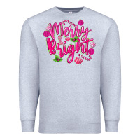 Heather Grey merry and bright Premium Sweatshirt - MaliasSmallBusiness