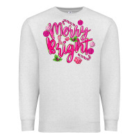 Oatmeal Heather merry and bright Premium Sweatshirt - MaliasSmallBusiness