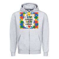 Heather Grey ı love someone with autism Zipper Hoodie - MaliasSmallBusiness