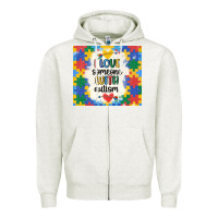 Oatmeal Heather ı love someone with autism Zipper Hoodie - MaliasSmallBusiness