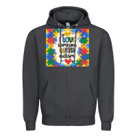 Smoke ı love someone with autism Zipper Hoodie - MaliasSmallBusiness