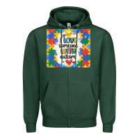 Sports Green ı love someone with autism Zipper Hoodie - MaliasSmallBusiness