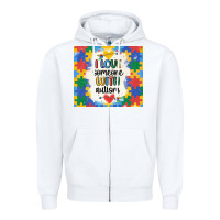 White ı love someone with autism Zipper Hoodie - MaliasSmallBusiness