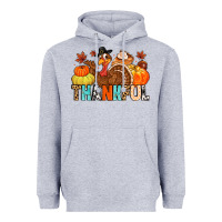 Heather Grey thankful Heavyweight Hoodie - MaliasSmallBusiness
