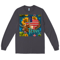 Smoke 4th of july texas map with cow seamless pattern Long Sleeve Tee - BundleAndBundleShop