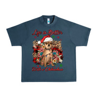 Midnight Navy christmas life is better with a chihuahua Urban Heavy Tee - JahusDesignShop