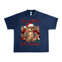 Navy christmas life is better with a chihuahua Urban Heavy Tee - JahusDesignShop