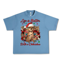 Pebble Blue christmas life is better with a chihuahua Urban Heavy Tee - JahusDesignShop
