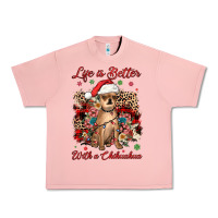 Salmon christmas life is better with a chihuahua Urban Heavy Tee - JahusDesignShop