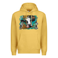 Antique Gold holstein cow leopard and western background Premium Hoodie - BarkalooDesign