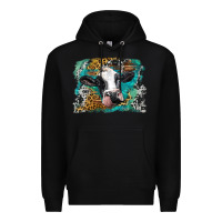 Black holstein cow leopard and western background Premium Hoodie - BarkalooDesign