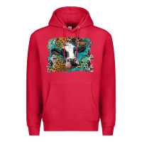 Cardinal holstein cow leopard and western background Premium Hoodie - BarkalooDesign