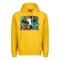 Lemon holstein cow leopard and western background Premium Hoodie - BarkalooDesign