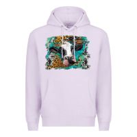 Lilac holstein cow leopard and western background Premium Hoodie - BarkalooDesign
