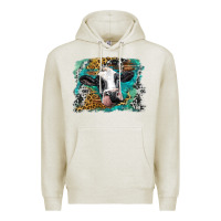 Oatmeal Heather holstein cow leopard and western background Premium Hoodie - BarkalooDesign