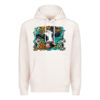 Pale Pink holstein cow leopard and western background Premium Hoodie - BarkalooDesign