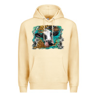 Pina Colada holstein cow leopard and western background Premium Hoodie - BarkalooDesign