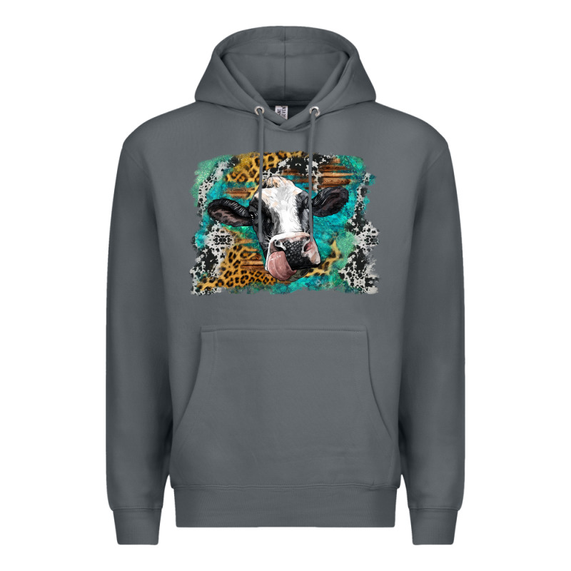 Holstein Cow Leopard And Western Background Premium Hoodie by BarkalooDesign | Teevron