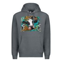 Rock holstein cow leopard and western background Premium Hoodie - BarkalooDesign