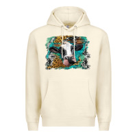 Sandshell holstein cow leopard and western background Premium Hoodie - BarkalooDesign