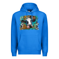 True Royal holstein cow leopard and western background Premium Hoodie - BarkalooDesign