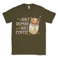 Army Green Half Human Half Coffee Classic Tee - CowhideDigitalArt