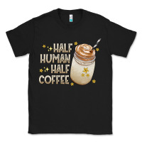 Black Half Human Half Coffee Classic Tee - CowhideDigitalArt